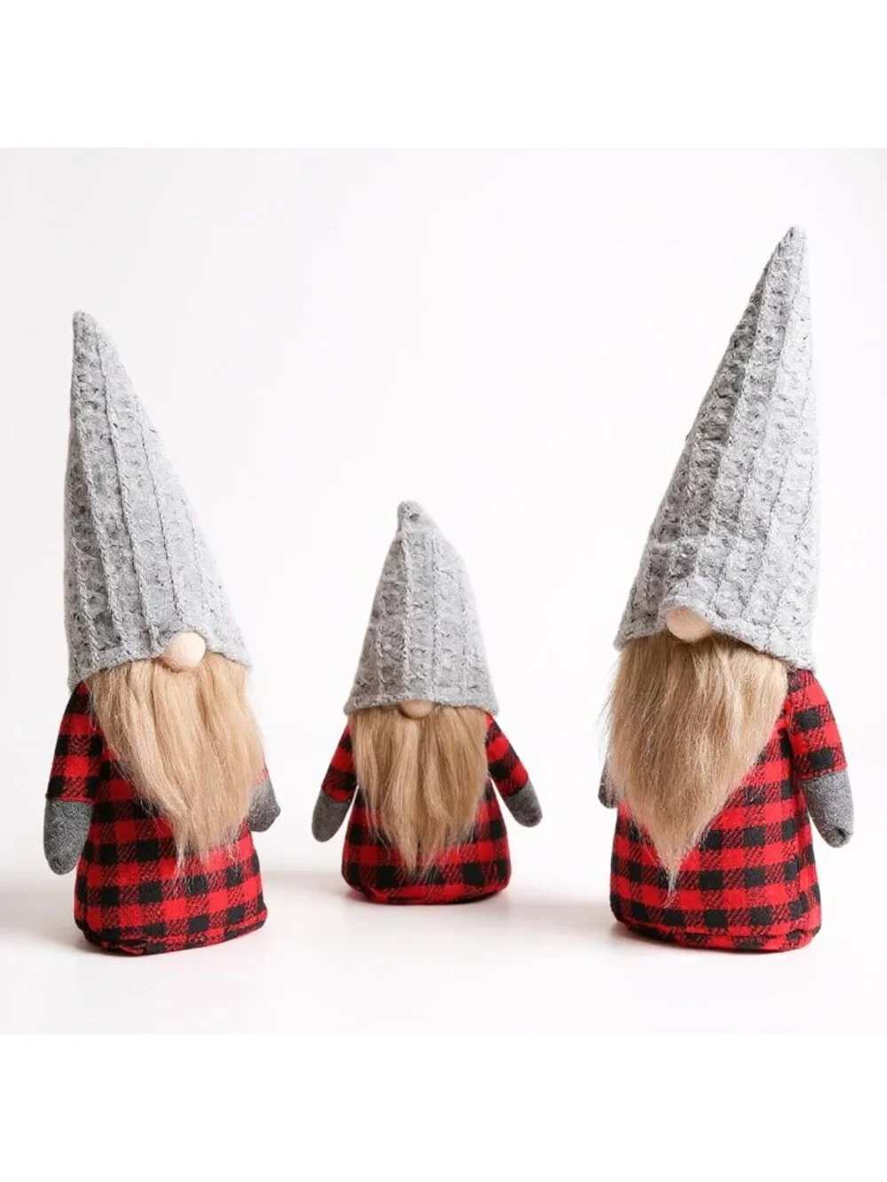 Handmade Christmas Gnomes Decorations - 3 Pack Nordic Elf Santa Figurines for